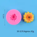 Stampo in silicone a girasole per decorazioni torte cioccolato e artigianato in resina - 50-3176-A (6.2cm)
