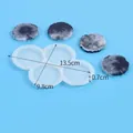 Irregular 4-cavity silicone mold for DIY resin coasters, 13.5x9.8cm size, approx 24g. - Irregular Round Wood Pattern (60-1113) / 13.5x9.8x0.7cm