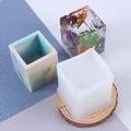 Stampo in silicone per portapenne quadrati in resina con effetti di fiori secchi - Quadrato (50-1373-D) / 5.7x5.7x6.2cm