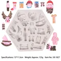 Christmas silicone mold with reindeer and Santa shapes, 13x11.5cm, 125g - All-in-One Christmas Theme (50-1827-B) / 13*11.5cm / Gray