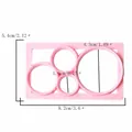 Detailansicht der rosa Kunststoff-Plätzchenform mit metrischen und imperialen Maßen - Stil H (57111)
