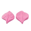 Professional pink leaf-shaped silicone mold for fondant chocolate and clay cake decorating. - Leaf Shape Tool (50-974-A) / Pink