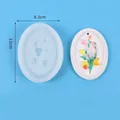 Ovale Silikonform mit floralem Muster für DIY Aroma-Gipsanhänger, 11cm Höhe weiß - Phalaenopsis (SKU: 50-3156)
