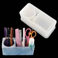 Stampo in silicone di alta qualità per portapenne fai-da-te in resina e organizer da tavolo - Combinazione Tonda E Quadrata Doppio Scomparto