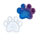 Molde de silicona DIY pata de gato con ejemplo de resina degradada azul y morada - Estilo Pata de Gato (60-602)