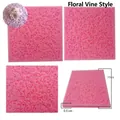 Pink silicone floral lace fondant mold for cake decorating and DIY baking crafts 10x10cm - Elegant Flower Vine Lace Style (50-130-A) / 10cmx10cmx0.6cm / Pink