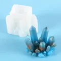 Crystal cluster silicone mold for DIY resin ornaments featuring blue crystal stone pillars - Crystal Cluster Style (60-679) / 60-679