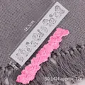 Rose flower silicone fondant mold for cake decorating diy sugarcraft tool 16.5cm - Rose Cluster Style (50-1424-B) / 16.5x3.5cm / Gray
