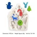 Christmas themed white silicone mold for DIY chocolate and cake fondant decorating - Christmas Multi-Element Set (50-1190-B) / 10x8.3CM / Gray