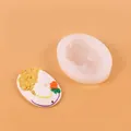 Oval silicone mold for female portrait plaster tags, 9.4x7.3cm, 70g. - Side Profile Portrait (50-2881-D)