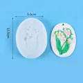 Silikonform Maiglöckchen für DIY-Aroma-Gips-Hängerplatten im ovalen Design - Maiglöckchen (SKU: 50-3157)