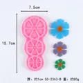 Silicone mold with sunflower patterns for resin DIY crafts 15.7cm length 80g weight - Polygon Flower Style (50-2363-A)