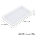 Durable white rectangular silicone tray 20x10x1.7cm for bathroom or jewelry storage - White Rectangle (J230905-D)