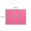 Pink rectangular silicone chocolate mold with grid pattern, dimensions 24.6 x 18.2 cm - Small Grid Array (001037) / 24.6x18.2cm