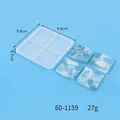 Square silicone mold for DIY resin coasters with 4 cavities, handcrafted art tool - Square Style (60-1159) / 9.8x9.8x0.7cm