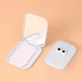 Cute cartoon eyes portable foldable makeup mirror and comb set in light blue finish - Big Eyes Decor Style / Blue