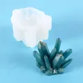 DIY crystal cluster silicone mold set with finished teal resin rockery ornament - Crystal Cluster Style (60-680) / 60-680