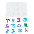 Handgefertigte 12 Tierkreiszeichen Silikonform für DIY Epoxidharz Schmuck Anhänger - Sternzeichen-Stile (60-494) / Halbdurchsichtiges Weiß