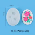 Rosenblüten-Silikonform für DIY-Aroma-Gipsanhänger, Größe 12,5x9,5 cm, Farbe Weiß - Rose (SKU: 50-3158)