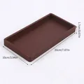 Rectangular brown silicone organizer tray for jewelry storage and bathroom 20x10cm - Tan Rectangle (J230905-E)