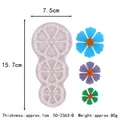Silicone flower mold for resin DIY accessories with thickness and weight specs - Polygon Flower Style (50-2363-B)