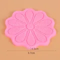 Pink flower lace silicone mold for fondant and chocolate cake decoration - Lace Petal Round Mold (50-1787-A) / 9.7cmx9.7cmx0.5cm / Pink