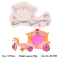 European style horse carriage silicone fondant mold for cake and chocolate decorating - European Style Carriage (50-1599-B) / 15*8.5cm / Gray