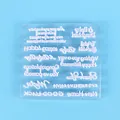 Doorzichtige fondant stempelset met groetjes en afmetingen - Engels Alfabet Uitstekerset (84065)