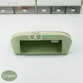 Light green Morandi shell-shaped leather pencil case with a transparent window detail - Green