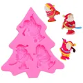 Pink Christmas tree silicone mold for Santa Claus shaped chocolates and cakes - Christmas Tree Outline (50-659-A) / Pink