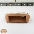 Dusty pink Morandi leather pencil case with transparent window and shell shape - Dusty Pink