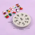 Multipurpose Christmas themed silicone mold featuring Santa reindeer and tree designs for DIY crafts - Christmas Cartoon Series (50-3311-B) / 50-3311-B