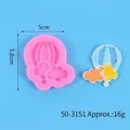 Hot air balloon silicone mold for DIY baking and cake decorating, SKU 50-3151 - Hot Air Balloon Cloud Style (50-3151-A) / Approx 5cmx5.8cm / Pink