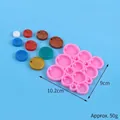 Pink silicone mold with multiple circular cavities for DIY resin jewelry making - Circular Mold (50-3145-A) / Circle 50-3145-A