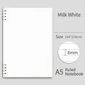 Premium milk white A5 spiral lined notebook with 8mm ruling for office and study use - A5 / Milky White