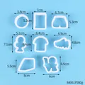 8-delige set witte plastic fondant koekjesuitstekers met verschillende vormen en afmetingen - Voetbal Serie Set (84061)
