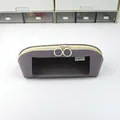 Morandi purple shell-shaped leather pencil case with transparent window and dual zippers - Purple