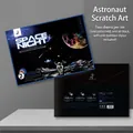 Astronaut themed scratch-off art set featuring moon and galaxy night sky patterns - 探索