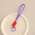 Cordon de téléphone tressé minimaliste violet et orange avec attache anneau circulaire - Violet