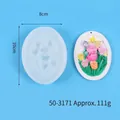 Silikonform Oval Tulpe DIY für Duftstein Gipsanhänger Autodekoration - Rosen Schmetterling (SKU: 50-3171)