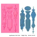 European vintage relief silicone mold for fondant cake and resin craft decoration - Oval Relief Border (50-1811) / 18.8x11.8cm / Pink