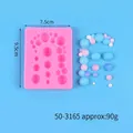High quality pink bubble sphere silicone mold for DIY cake decoration, 7.5x9.5cm size - Rectangular Scattered Bubbles (50-3165-A) / Approx 7.5cmx9.5cm / Pink