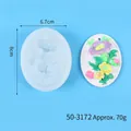 Ovale Silikonform für florale DIY-Duftanhänger, Größe 8x6,7 cm und Gewicht 70 g - Prunkwinde (SKU: 50-3172)