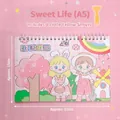 Cute cartoon A5 sticker release paper book featuring spiral binding and yellow scraper tool - Sweet Life / A5