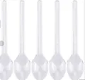 Set of 5 clear plastic stirring spoons for DIY crystal resin art and jewelry making tools. - Transparent Mixing Spoon (P23-5) / 5 Pieces / Clear