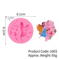 Flower fairy angel silicone mold for DIY plaster crafts and fondant cake decoration, pink - 50-1603