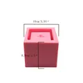 Professional pink square silicone mold for DIY succulent planters with 10cm width measurement - 50-879-A (Square Pink Style)