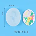 Ovale Silikonform für Blumenmuster DIY-Gipsanhänger, Gewicht ca. 57g für Bastelarbeiten - Chrysantheme (SKU: 50-3173)
