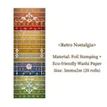 Vintage bronzing washi tape set Aerobic Lifestyle series with 20 rolls for scrapbooking - 20 Rolls Box / Retro