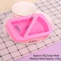Molde de silicona rosa de alta calidad con forma de queso para jabón y velas DIY - Queso Triangular (50-1837-A) / M / Rosa